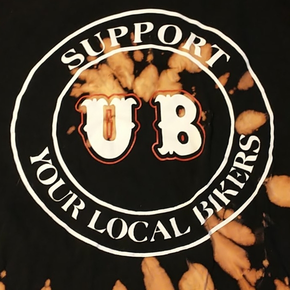 Support Your Local Bikers Reverse Tie Dye T Shirt - Picture 2 of 3